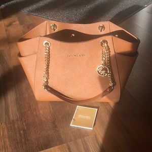 Michael Kors Camel Color Chain Shoulder Tote